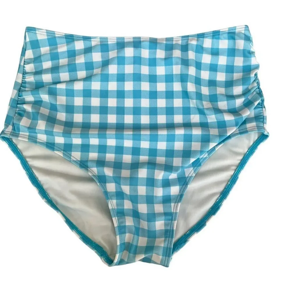 Tucker + Tate girls High Waisted Gingham Swim Bottoms Size 8 NWOT